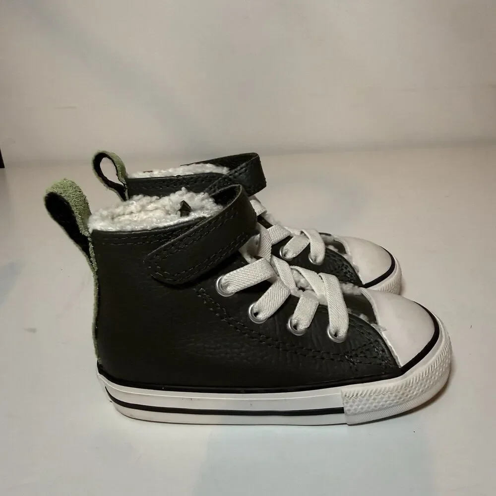 Converse Infant High Lifestyle Shoes Toddler Size 6 Green Leather A01473C